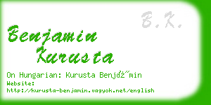 benjamin kurusta business card